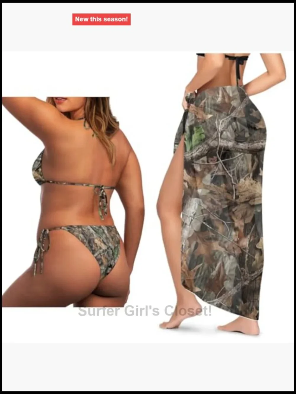2 Piece Tie Back Bikini and Chiffon Cover Up Women's Halter Backless Swimsuit